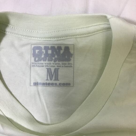 GINA M Multicolor distressed Short Sleeve What-a-babe Top T-Shirt NWT 0B11 - Picture 5 of 5